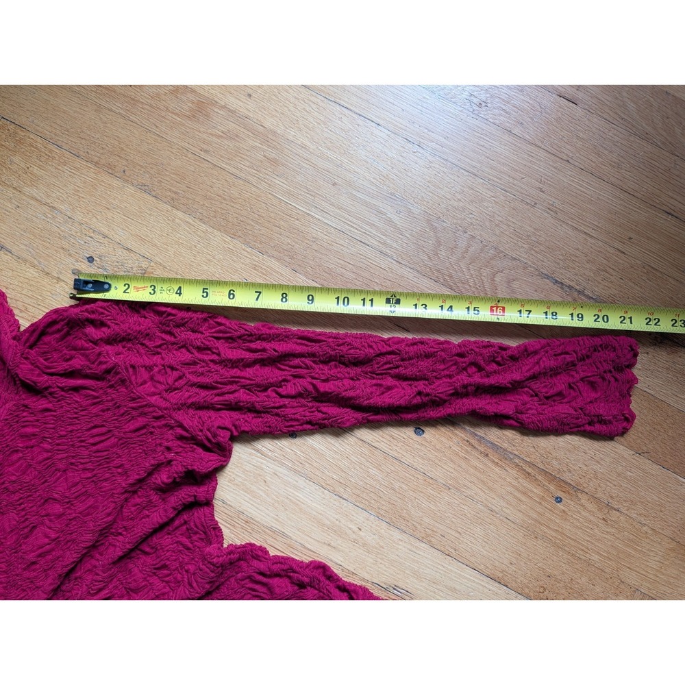 Sno Skins Top Cowl Raw Hem Stretch USA Ski Base Layer Artistic Crinkle Textured - Picture 16 of 16